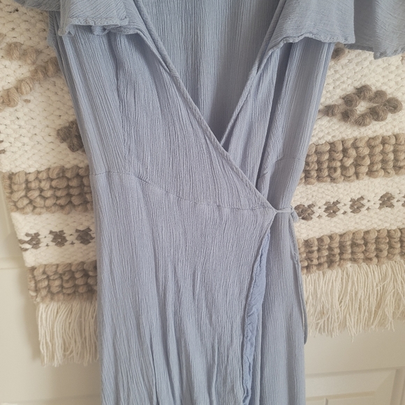 Ark & Co Light Blue Beauxbatons Ruffled Wrap Dress - Picture 3 of 5